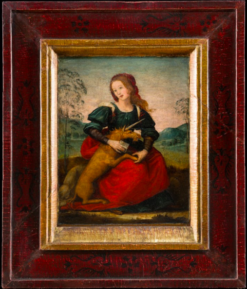 Obraz Mariotta Albertinellego, przedstawiający młodą damę z jednorożcem.