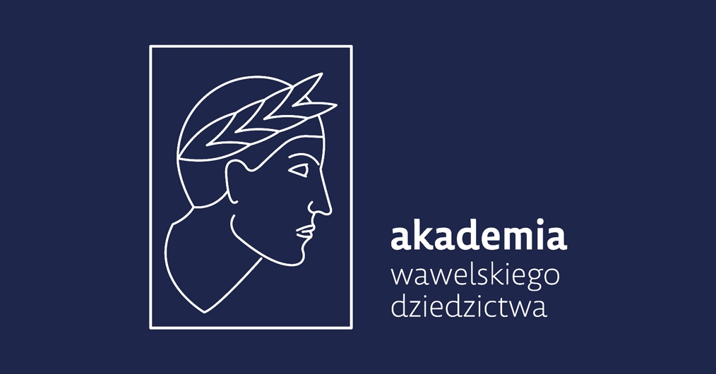 logo akademi - stylizowany rysunek głowy w wieńcu laurowym