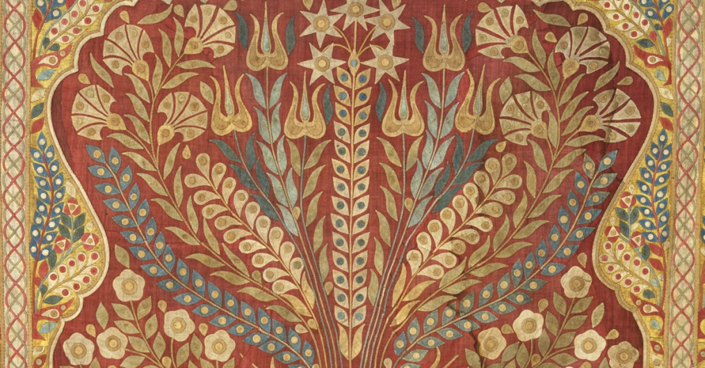 fragment płotu namiotu tureckiego, ornamenty roślinne