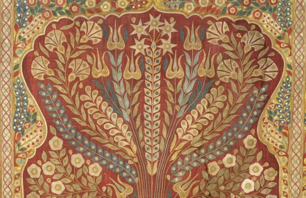 fragment płotu namiotu tureckiego, ornamenty roślinne