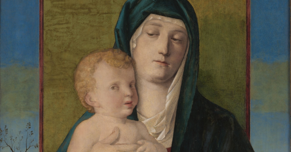 Matka Boska w zielonej szacie trzymająca Dzieciątko