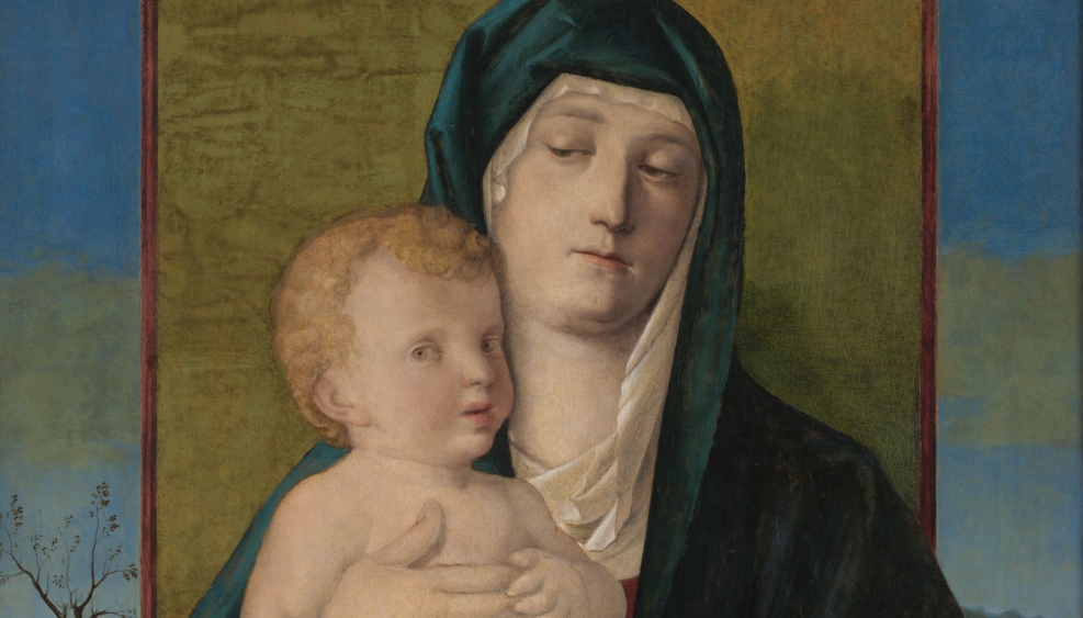 Matka Boska w zielonej szacie trzymająca Dzieciątko