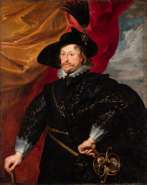 Portret Władysława IV Wazy w czarnym stroju i kapeuszu.
