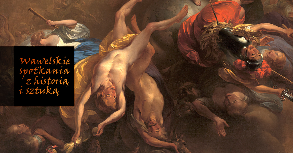 obraz przedstawia scenę mitologiczną, zwycięstwo cnoty nad przemocą - skłębione półnagie postacie w dynamicznym układzie, walczące, przewracające się nawzajem