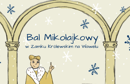 grafika przedstawiająca postać na tle dziedzińca arkadowego