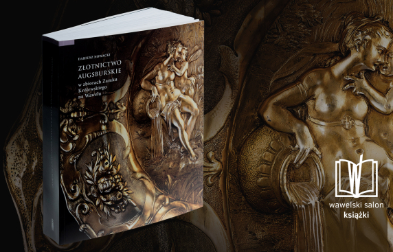 Okładka książki ze złotymi obiektami, prezentująca elegancki i luksusowy design.